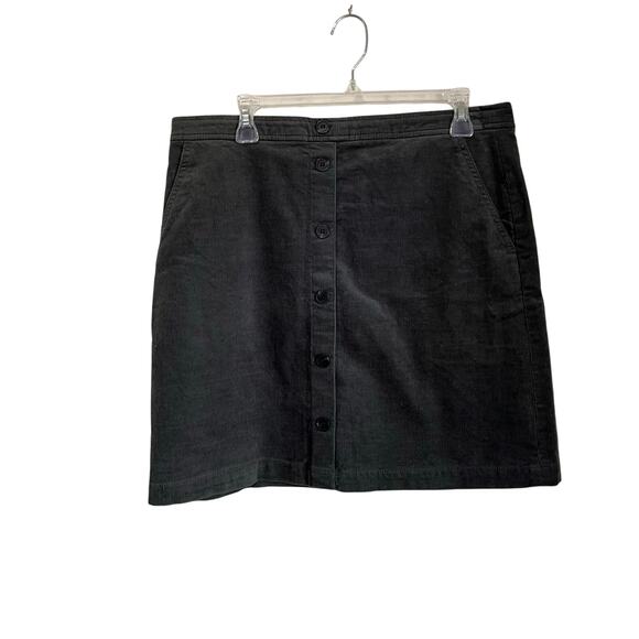 J.Crew Toast Grey Corduroy Button Front Mini Skirt Size 10 Pockets Essential - Picture 1 of 10